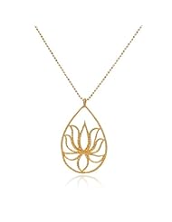 Satya Jewelry Gold Plate Teardrop Lotus Chain Necklace