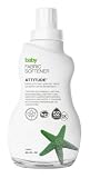 Attitude 3x Concentrated HE Liquid Fabric Softener, Fragrance-free, 52 Loads, 35.2-Ounce Bottles (Pack of 6)