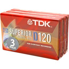 TDK 120 MIN NORMAL BIAS AUDIO CASSETTE 3 PK NIC