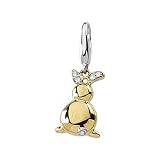 14K Two-Tone Gold Diamond Rabbit Charm