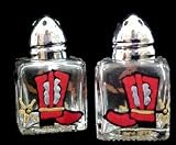 Blazing Boots Design - Hand Painted - Mini Salt & Peppers, .5 oz., Set of 2