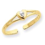 14k .01ct Diamond Heart Toe Ring - JewelryWeb
