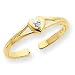 14k .01ct Diamond Heart Toe Ring - JewelryWeb image 1