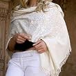 Wool shawl, 'Ivory Chic'