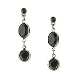 Jewel Tone Channels Jet Color Drop Earrings
