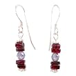 Garnet, Czechoslovakian Glass Bead and Sterling Silver Dangle Earrings, #8627