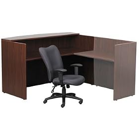 Boss 71 W by 30 36 D by 42 H Reception Desk, Mahogany by BOSS