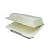 Choice-Pac L1H-1115-Wht Polypropylene Square Hot Clamshell Container with 2-Point Front Closure, 8-3/8" Length x 8-1/4" Width x 3" Height, Large, White (Case of 300)
