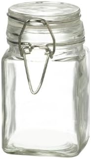 Square Glass Clip Top Storage Jars (12 x 6 cm)