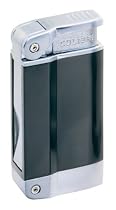 Colibri Zephyr Black Anodized/Polished Silver Cigar Lighter (QTR224001)