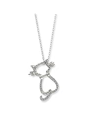 Sterling Silver Diamond Mystique 18in Cat Necklace