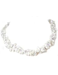 Toc Keishi Pearl and Amethyst Necklace with Sterling Silver Ball Clasp
