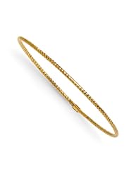 14k Yellow gold Leslies Diamond cut Slip On Bangle
