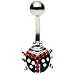 Ladybug Belly Ring w/ Red Crystals - Free Shipping!