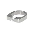 316L Stainless Steel Ring with Cubic Zirconia, Width: 5mm, Sizes: 5.0-10.0