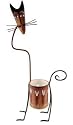 22 inch tall metal cat figure with flower pot