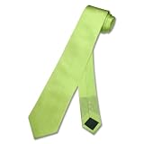 SILK Narrow NeckTie Skinny LIME GREEN Thin Mens Neck Tie