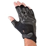 Reactor Hard Knuckle 3/4 Finger Gloves, Black, Size M