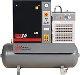 - Chicago Pneumatic Quiet Rotary Screw Air Compressor with Dryer - 7.5 HP, 230 Volts, 1 Phase, Model# QRS7.5HPD