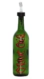 Review ArtisanStreet  / ArtisanStreet's Green Glass Olive Oil Bottle. Hand Painted with Green Olives Design. Olive Oil Written on Bottle. Features Open & Close Spout. Made to Order, Signed by Artisan.