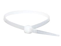 Monoprice Cable Tie 8 inch 40LBS, 100pcs/Pack - White
