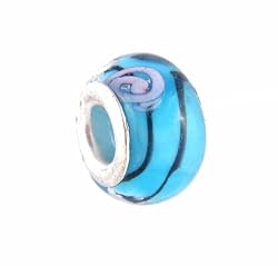 Pandora Style Charm Bead (Z42) Murano Style / Lampwork Glass (14mm x 9mm) (fits Troll too)