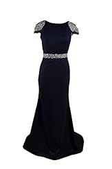 A-line Satin Beaded Fitted Prom Dress 