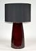 Asian Lacquered Wood Table Lamp with Black Shade
