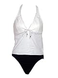Tommy Hilfiger Black & White Halter Tankini