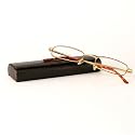 Classic Spring Hinged Reading Glass with Leather Case - Chocolate +2.25
