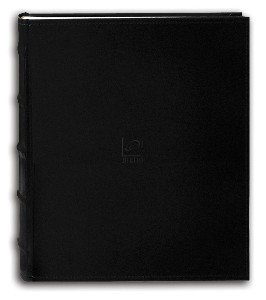 Black Bonded-Leather BI-DIRECTIONAL 200 capacity slide-in pocket albums with Memo - 5x7