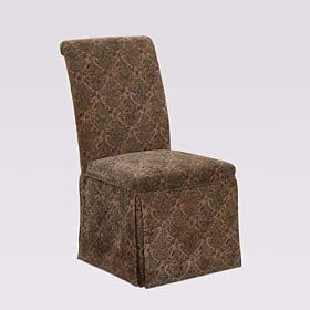 Scroll Back Parsons Chair with Straight Skirt in Diamond Loop Pattern Floral Fabric By... by Powell Classic Seating