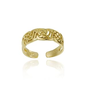 18K Gold Over Sterling Silver Irish Celtic Knot Toe Ring