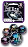 Mega Marbles - MILKY WAY MARBLES NET (1 Shooter Marble & 24 Player Marbles)
