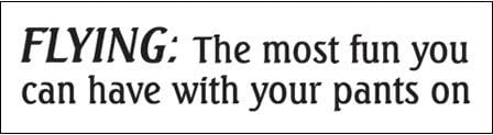 Flying: The Most Fun You Can Have with Your Pants on Bumper Sticker
