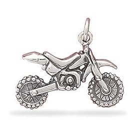 Dirt Bike Motorcycle Sterling silver Charm