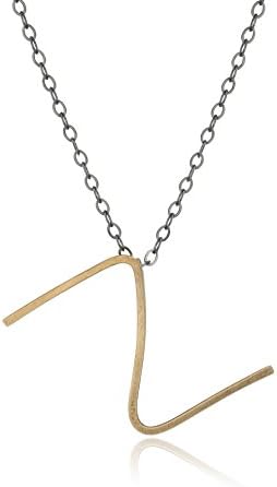Melissa Joy Manning "Alphabet" 14k Gold and Silver Initial Z Necklace, 18"