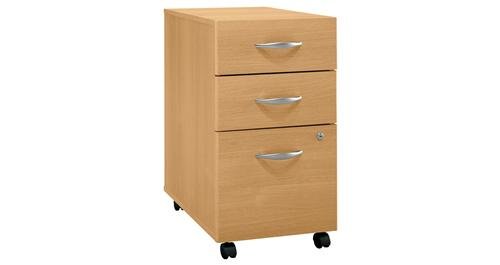 Light Oak Three Drawer Mobile File Assembled Light Oak