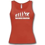 THAI BOXEN EVOLUTION - Damen Tank Top Shirt Rot / Weiss Gr. S