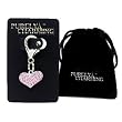 PURELY CHARMING Pet Charm / Pendant with Handset Swarovski Crystals - Puffed Heart, Light Rose Pink