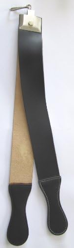 Pathfinder Technologies 20" x 2" Leather & Canvas Strop for Straight (Cut Throat) Razors with hanging hook. by Pathfinder Technologies