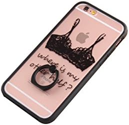 iPhone cases,iPhone 6 plus cases,iphone 6s plus cases, Clear Lacy pattern,Relief Pattern Hard Case Cover,fashion and modern iphone case with ring (black-2)