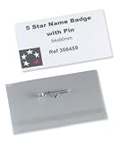 5 Star Office Name Badges Landscape with Pin 54x90mm [Pack 50]