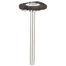 Weiler 3/4" Diameter, 1/8" Stem Size, Stiff Hair Bristle Fill, Miniature Wheel Brush