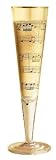 Champagne Glass, Champus, Musical Notes, Designer Gold Silver Champagne Flute w/ Napkin in Gift Box