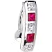 Top Mount Sterling Silver 925 Pink Cubic Zirconia Belly Ring