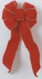 Holiday Trim #7715 7Loop RED/GLD Velv Bow