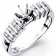 14K White Gold Fashionable Diamond Engagement Ring, Semi-Mount Setting
