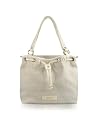 Roccobarocco Wording - All Over Signature Canvas Drawstring Tote Bag cream