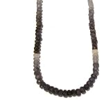 Sapphire Necklace 01 Beaded Gemstone Faceted Blue White Crystal Healing 24